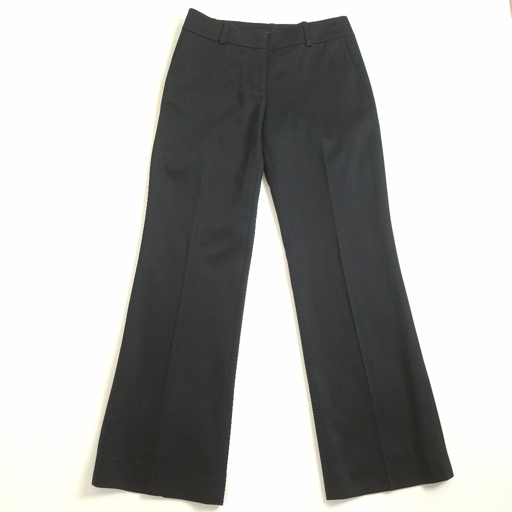 Ann Taylor Satiny Black Wool Blend Trousers